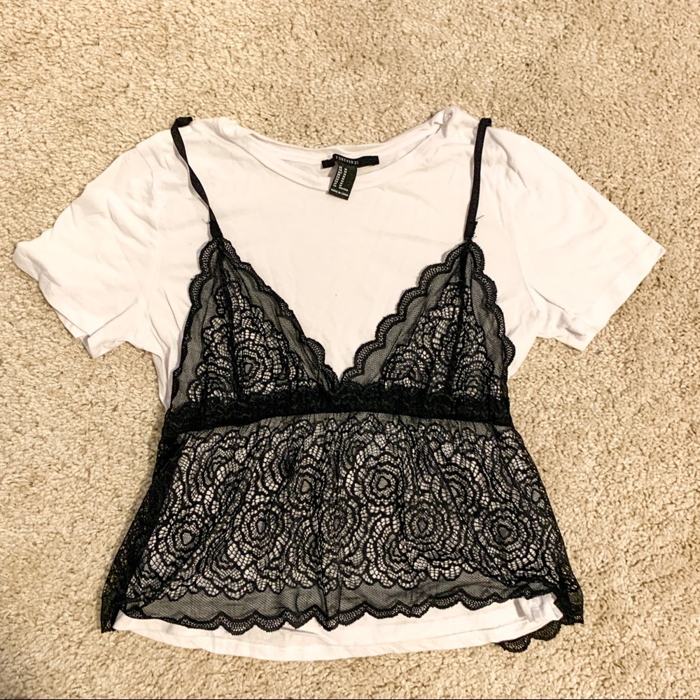 Forever 21 top with lace top